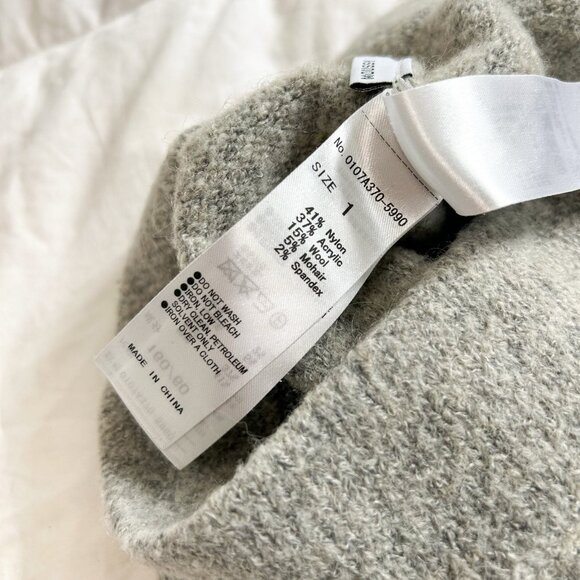 NWOT MOUSSY Gray Knit Midi Skirt Star Detail Size 1 Small Wool Mohair Blend - Picture 4 of 4